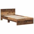 vidaXL Rám postele s čelom Staré drevo 203 x 104 x 70 cm