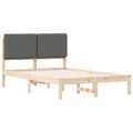 vidaXL Rám postele s čalúneným čelom Tmavo šedá 135 x 190 cm