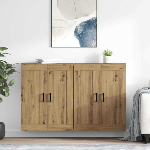 vidaXL Závesná skrinka 2 pcs Remeselný dub 69,5 x 34 x 90 cm