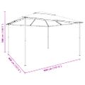 vidaXL Altánok 4x4x3 m, biely 180 g/m²