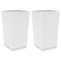 vidaXL Záhradné kvetináče 2 ks, biele 32,5x32,5x57 cm, PP