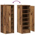 VidaXL Skrinka na topánky Old Wood 32x35x92 cm Engineered Wood