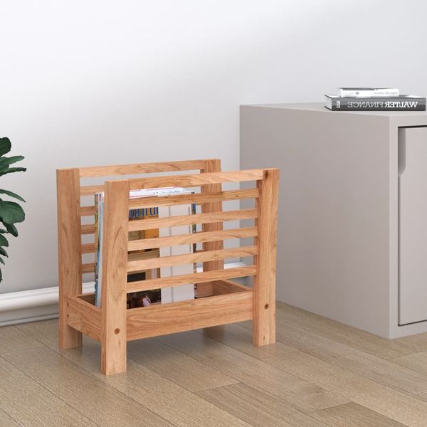 vidaXL Stojan na časopisy 40x26,5x38,5 cm masívny orech
