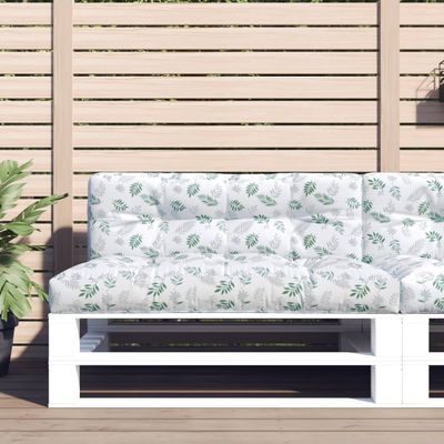 vidaXL Podložka na paletový nábytok, vzor s listami 120x40x12cm, látka