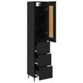 vidaXL Highboard Čierny dub 34,5 x 34 x 180 cm Kompozitné drevo