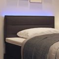 vidaXL LED hlavová doska s LED pásikmi Tmavohnedá 90 cm látka