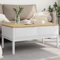 vidaXL Konferenčný stolík FLORO biely 99x55,5x45 cm masívna borovica