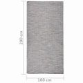 vidaXL Vonkajší koberec s plochým tkaním 100x200 cm hnedý a modrý