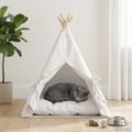 vidaXL Psí teepee s vankúšom Biela 50 x 50 x 60 cm Polyester