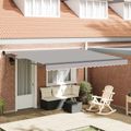 vidaXL Sklopná markíza Svetlosivá 400 × 300 cm Polyester a kov