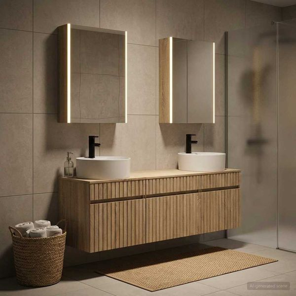 vidaXL Set kabinetov do kúpeľne 5 pcs Dub sonoma 53 x 15,5 x 70 cm