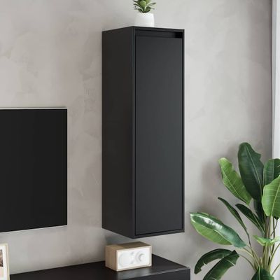 vidaXL Nástenné skrinky 2 ks čierne 30x30x100 cm masívna borovica