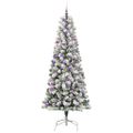 vidaXL Umelý Sklápací Vianočný Stromček 300 LED Zelená a biela 240 cm