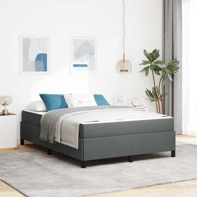vidaXL Posteľ s pružinovým rámom Tmavo šedá 140 x 190 cm látka