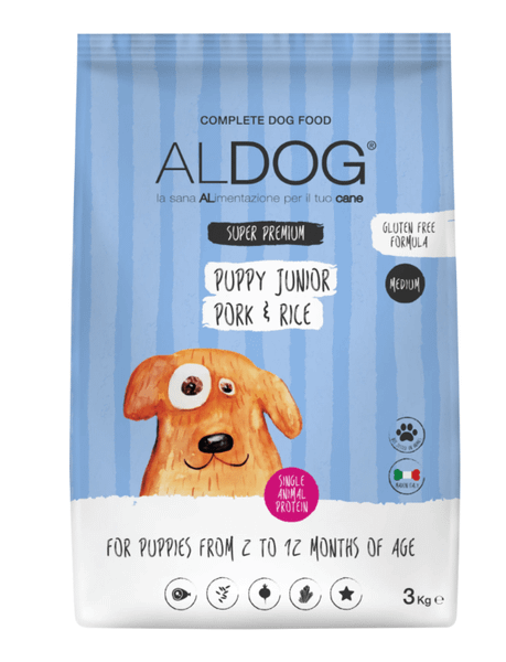 Aldog 2D-MJ3M Puppy-Junior Pork M/L granule pre šteniatka, stredné/veľké plemená, bravčové, 3kg