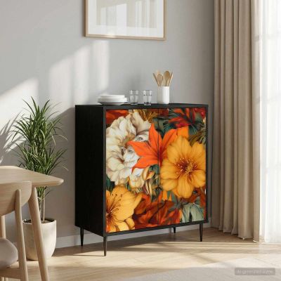 vidaXL Servírovacia skriňa GENNEP Čierny dub 69 x 33 x 76 cm