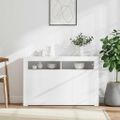 vidaXL Komoda s LED svetlami biela 115,5x30x75 cm