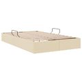 vidaXL Otomanový posteľný rám s úložiskom Krémová 120 x 200 cm látka