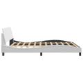vidaXL Rám postele Dover biely 183x213 cm umelá koža