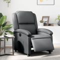 vidaXL Elektrické sklápacie kreslo sivé umelá koža