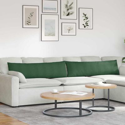 vidaXL Vankúše na pohovku 2 pcs Tmavozelená 145 x 40 cm