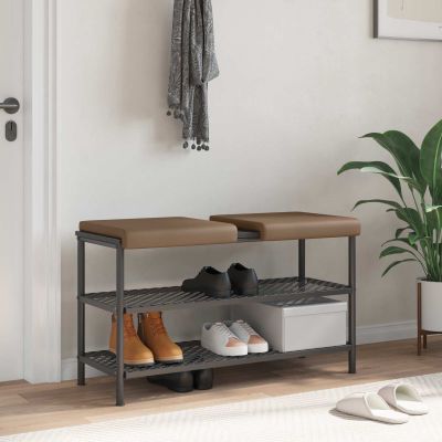 vidaXL Vankúš na lavičku 2 ks Umelá koža Kapučínová Hĺbka 35 cm