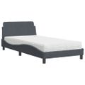 vidaXL Posteľ s matracom Dover tmavosivý 100x200 cm zamat