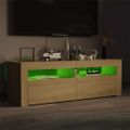 vidaXL TV skrinka s LED svetlami dub sonoma 120x35x40 cm