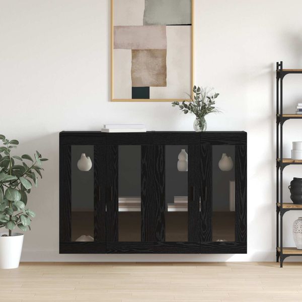 vidaXL Závesné skrinky 2 pcs Čierny dub 69,5 x 34 x 90 cm