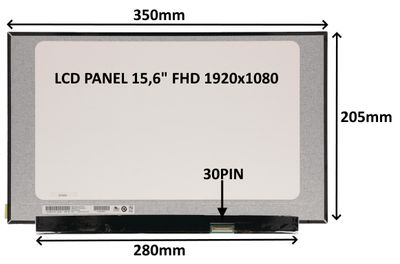 LCD PANEL 15,6'' FHD 1920x1080 30PIN MATNÝ IPS / BEZ ÚCHYTOV
