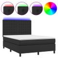vidaXL Boxspring posteľ s matracom a LED čierna 140x200 cm umelá koža
