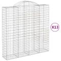 vidaXL Oblúkové gabiónové koše 13 ks 200x50x200/220cm pozinkov. železo