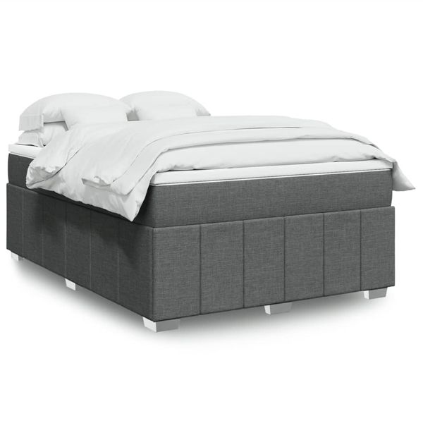 vidaXL Boxspring posteľ s matracom tmavosivá 140x190 cm látka