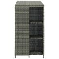 vidaXL Barový stolík s úložným regálom sivý 120x60x110 cm polyratan