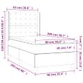 vidaXL Posteľný rám boxsping matrac a LED tmavomodrý 90x200 cm zamat