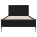 vidaXL Posteľný rám čierny 75x190 cm kompozitné drevo a kov