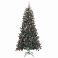 vidaXL Umelý vianočný stromček Zelená 210 cm PVC, plast a oceľ