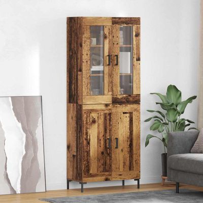 vidaXL Highboard 2 pcs Staré drevo Kompozitné drevo