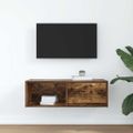 vidaXL TV skrinka dymový dub 80x31x25,5 cm spracované drevo