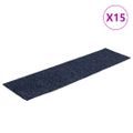 vidaXL Schodové rohože, samolepiace, 15 ks, 76x20 cm, sivo-modré, obdĺžnikové