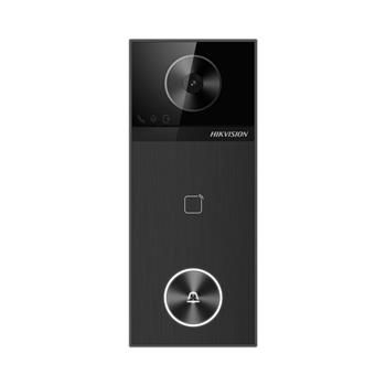 Hikvision Jednotlačítkový IP dverní interkom, 4MPx kamera, čtečka karet Mifare