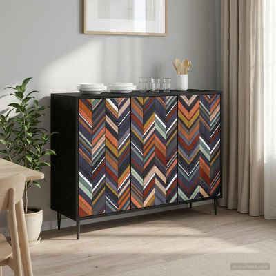 vidaXL Servírovacia skriňa OMMEN Čierny dub 102 x 33 x 76 cm
