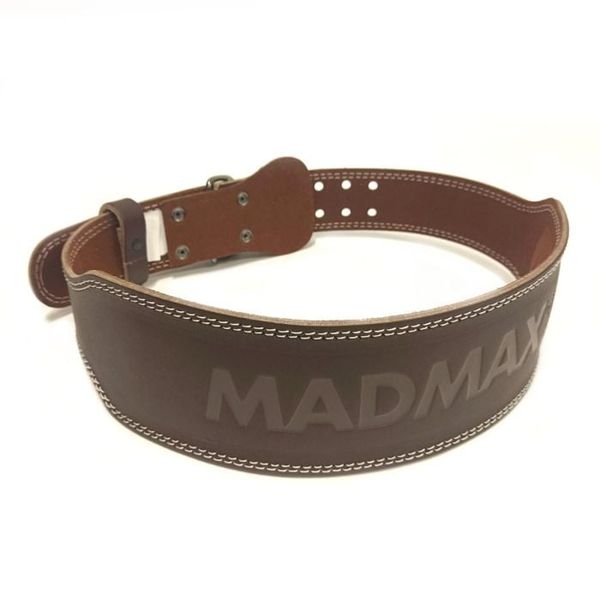 Fitness opasok Full Leather Chocolate Brown - MADMAX, veľkosť S