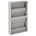 vidaXL Botník so zrkadlom 3-poschodový betónovosivý 63 x 17 x 102,5 cm
