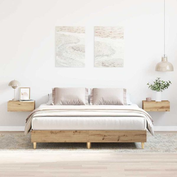 vidaXL Posteľný rám bez matraca remeselnícky dub 140x200 cm