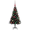 vidaXL Vianočný stromček Čierna 120 cm PVC