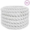 vidaXL Bavlnený povraz 30 mm 50 m Biela 100% bavlna