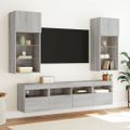 vidaXL TV nástenné skrinky s LED svetlami 2 ks sivé sonoma 40x30x40 cm