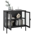 vidaXL Komoda čierna 70x35x70 cm sklo a oceľ