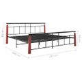 vidaXL Posteľný rám kov a masívne dubové drevo 200x200 cm